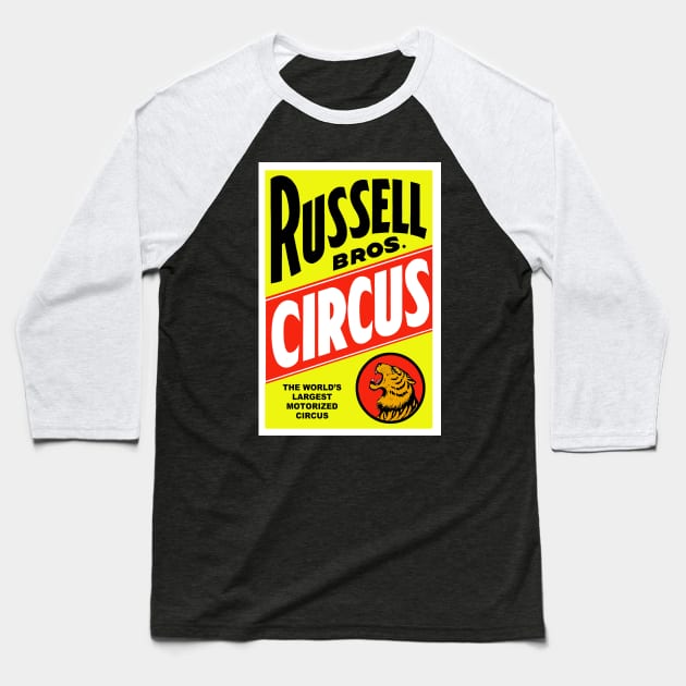 Russell Bros. Circus Baseball T-Shirt by headrubble